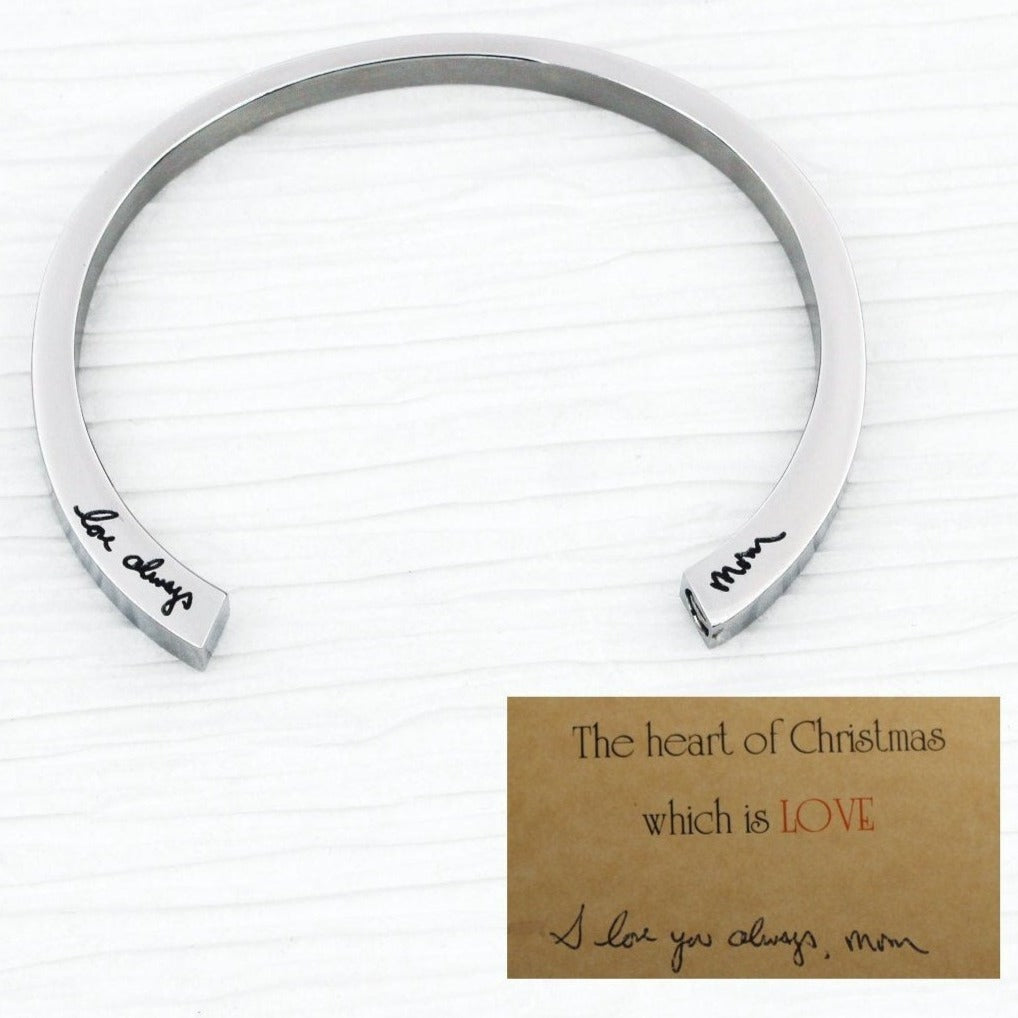 A loved ones handwriting Engraved Cremation Urn bracelet