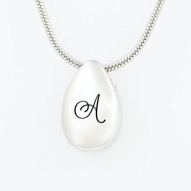 Silver Teardrop Necklace Urn Pendant Necklace