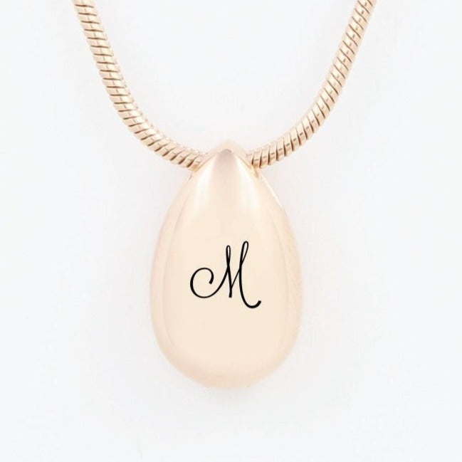 Rose Gold Teardrop Necklace Urn Pendant Cremation Necklace