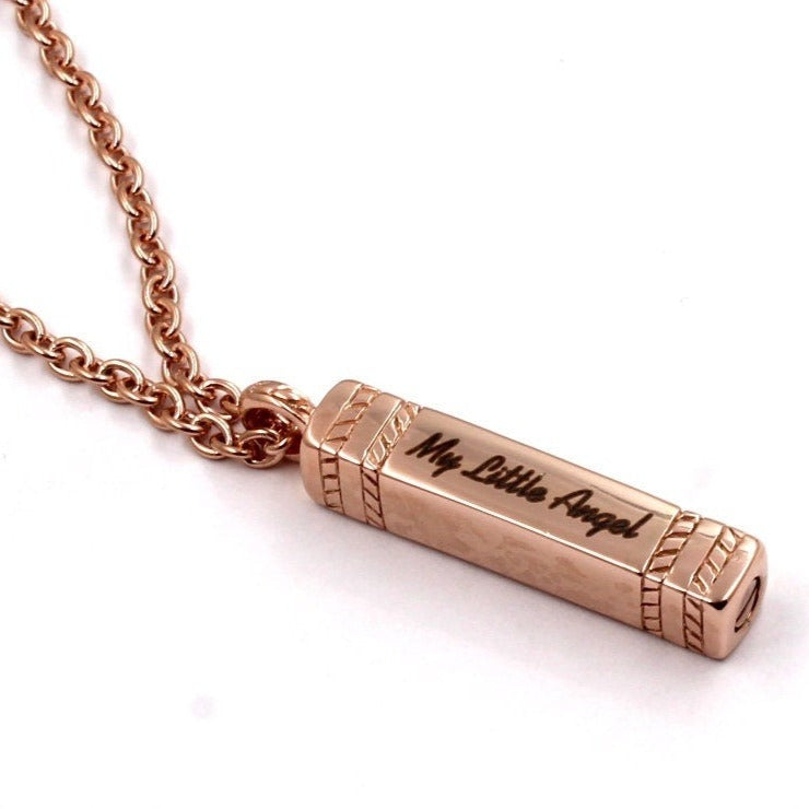 Rose Gold Rectangle Cremation Necklace