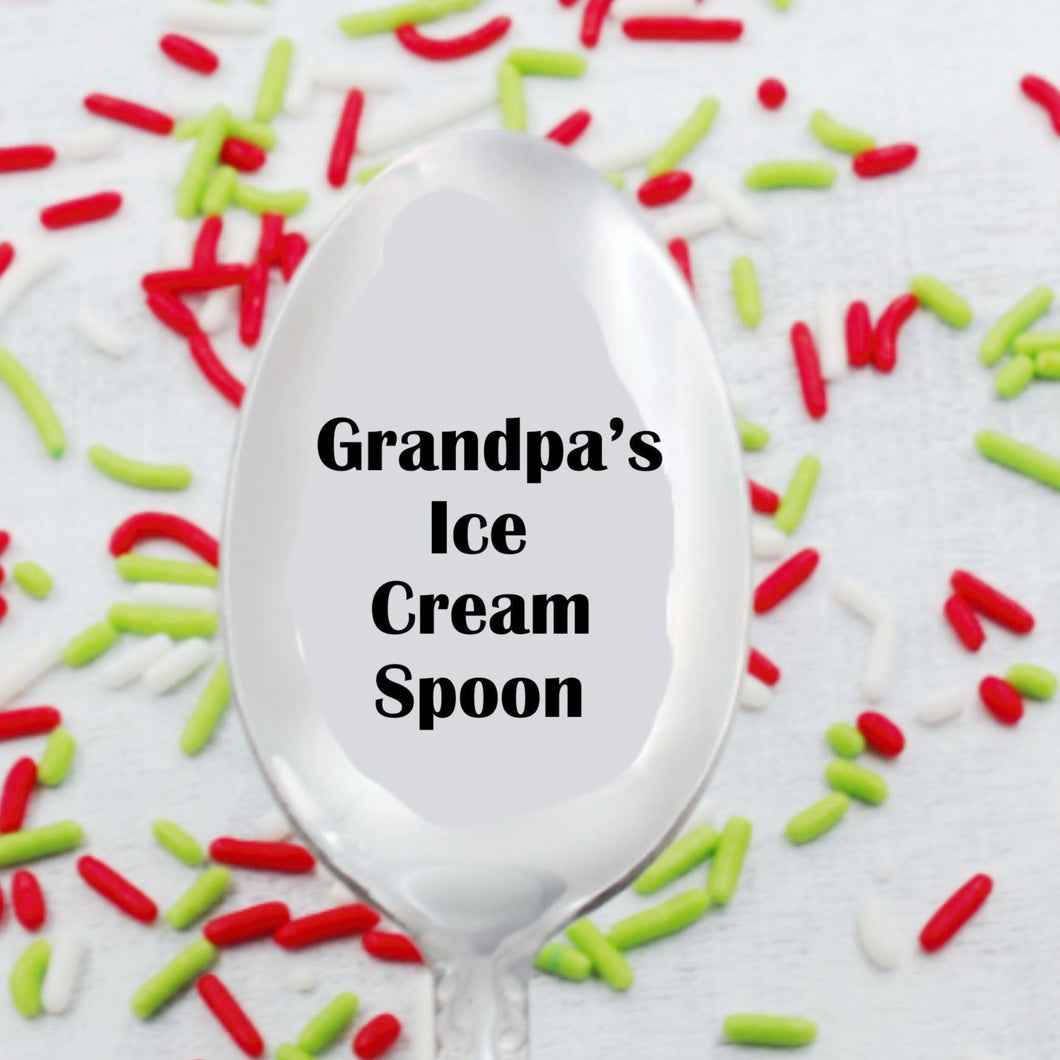 Custom Name Ice Cream Spoon - Bold Print