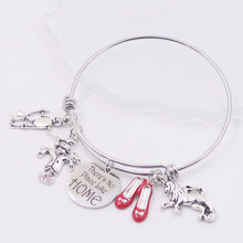 Load image into Gallery viewer, There&#39;s No Place Like Home - Red Slipper - Oz Wizard Bangle Bracelet
