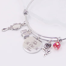 Load image into Gallery viewer, Tale As Old As Time - Rose - Beauty Beast - Bangle Bracelet
